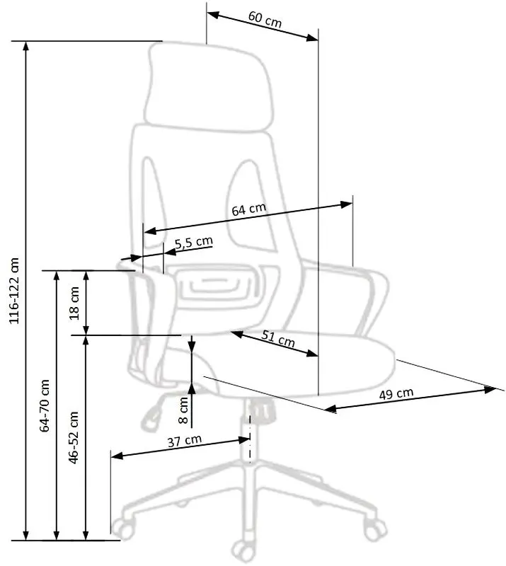 Кресло Halmar Valdez (Black/Gray)