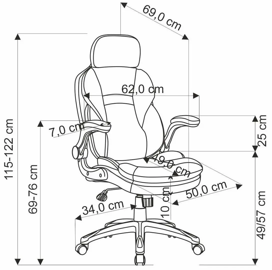 Fotoliu Halmar Valerio (Black/Grey)