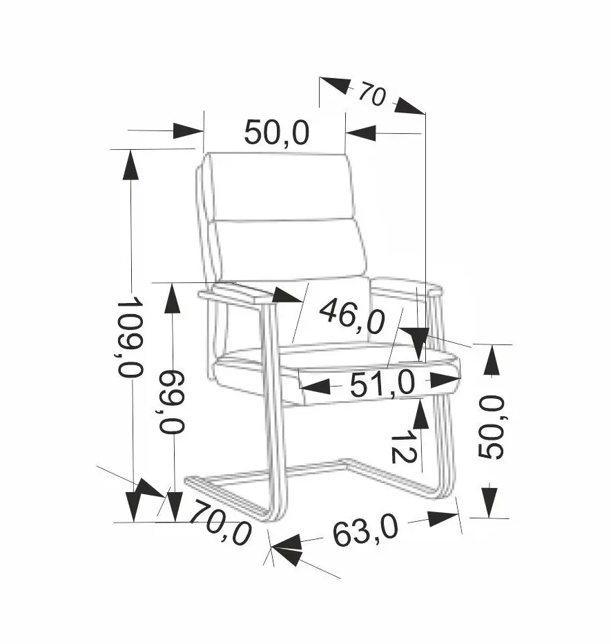 Стул Halmar Adriano Skid (Black)