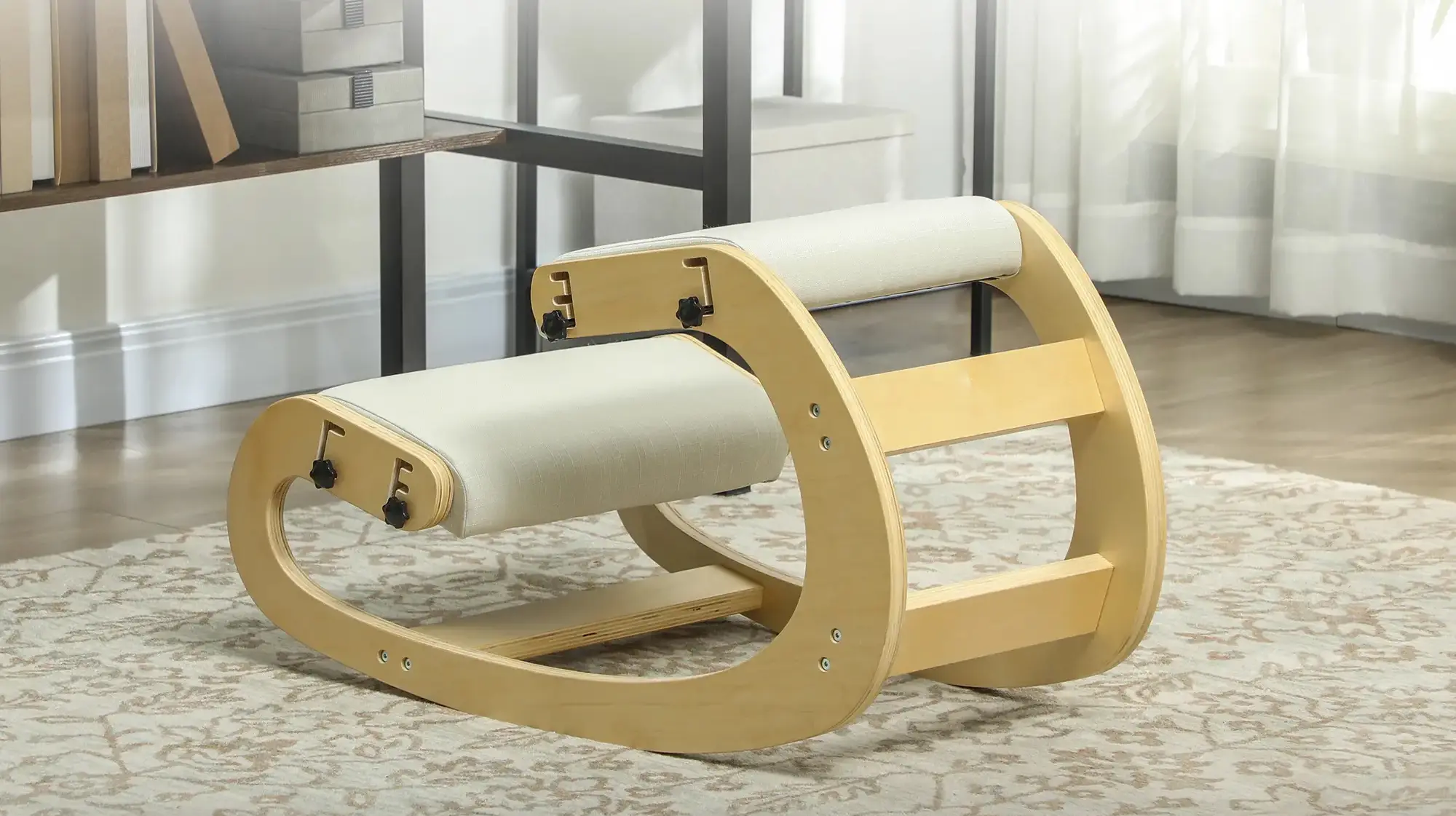 Scaun ergonomic Homcom 921-787V00CW (Cream/Birch) - 3