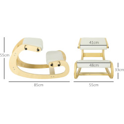 Scaun ergonomic Homcom 921-787V00CW (Cream/Birch) Thumb