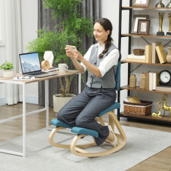Scaun ergonomic Homcom 921-788V00DB (Blue/Birch) Thumb