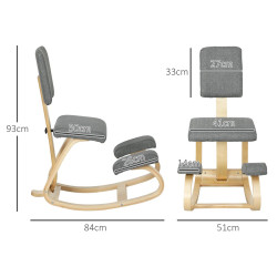 Эргономический стул Homcom 921-788V00GY (Grey/Natural) Thumb