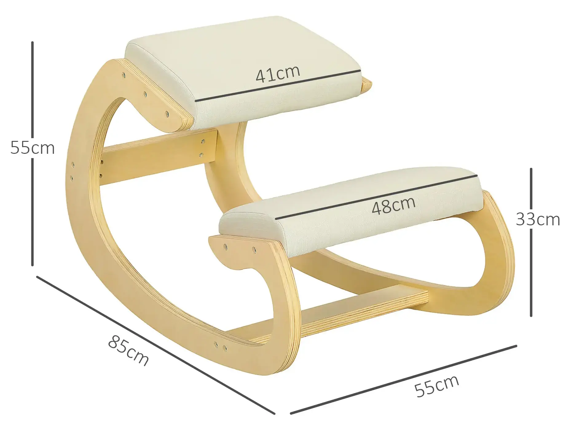 Scaun ergonomic Homcom 921-789V00CW (Cream White) - 4