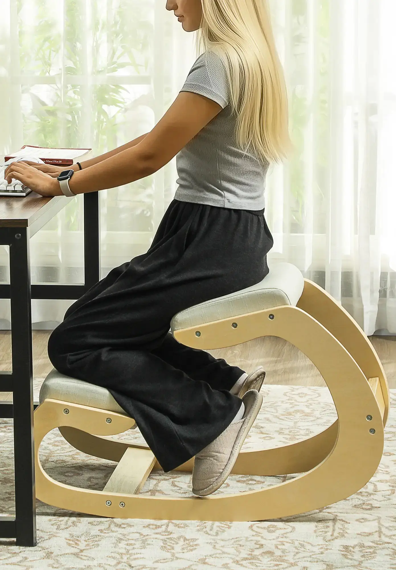 Scaun ergonomic Homcom 921-789V00CW (Cream White) - 5