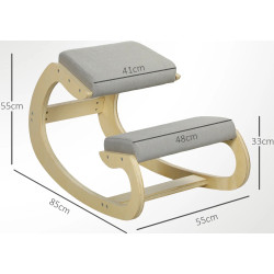 Эргономический стул Homcom 921-789V00LG (Light Grey/Birch) Thumb