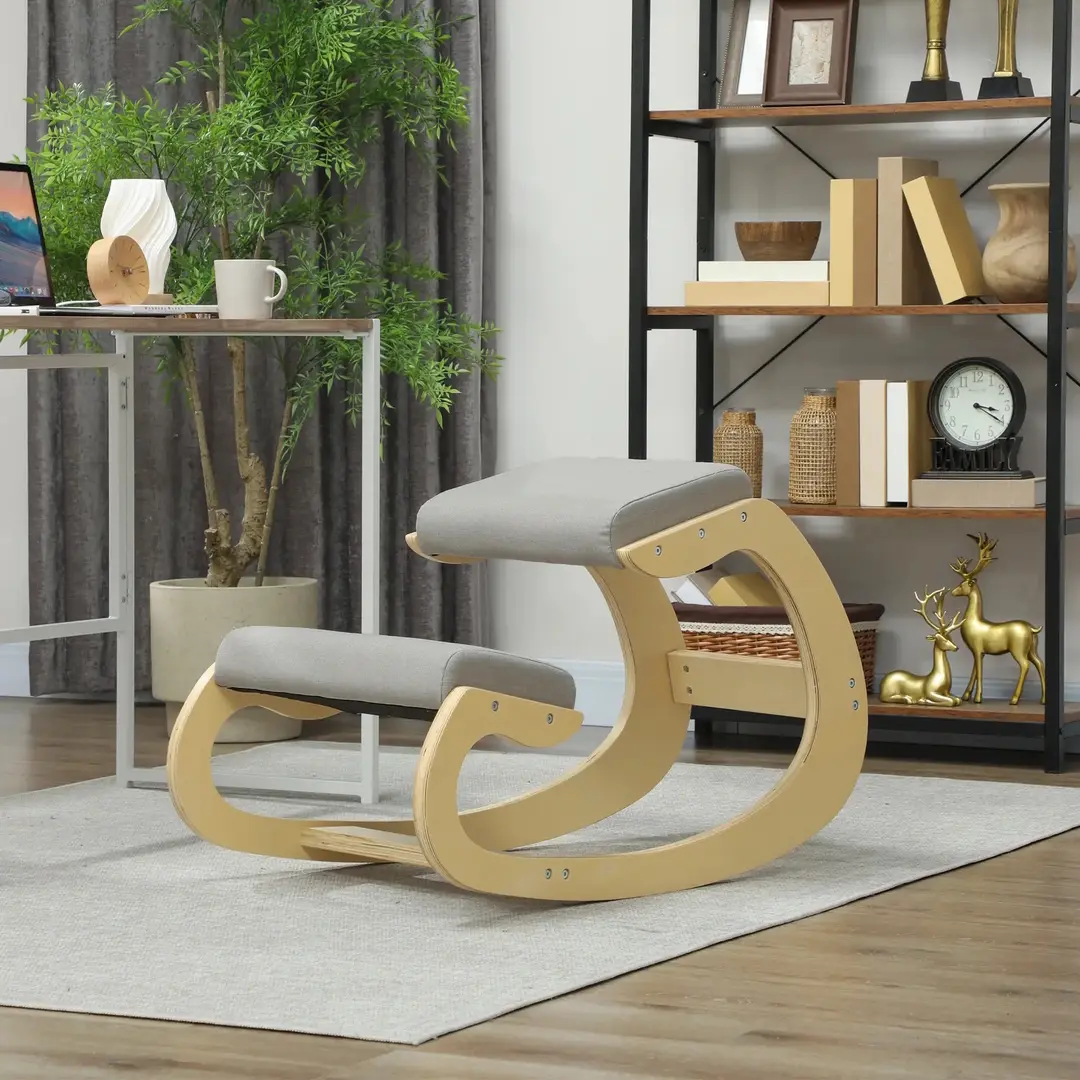 Эргономический стул Homcom 921-789V00LG (Light Grey/Birch)