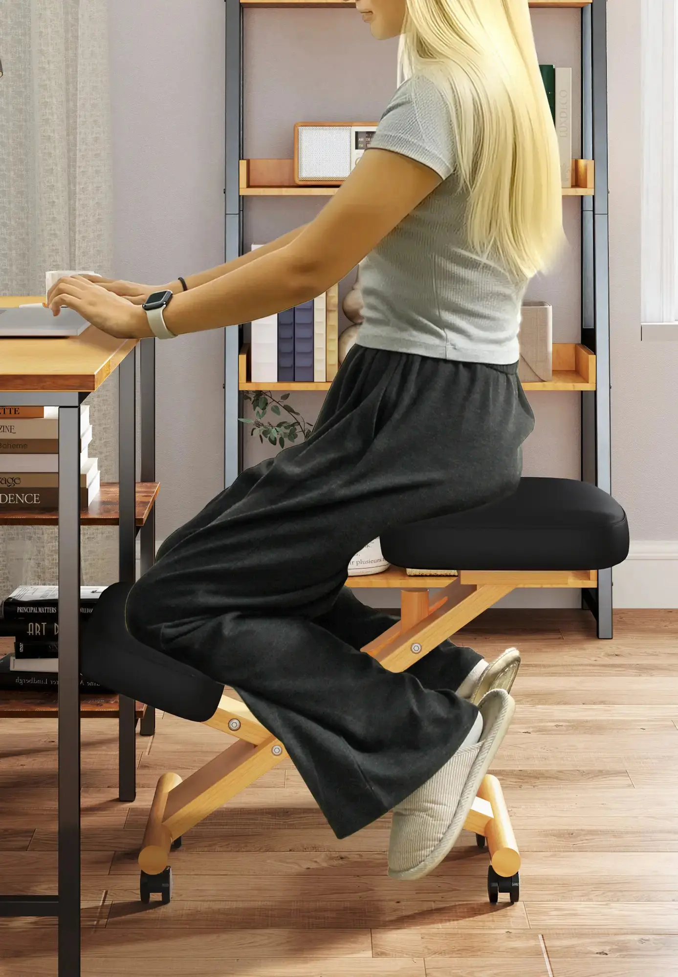 Scaun ergonomic Homcom 921-790V01BK (Black) - 4