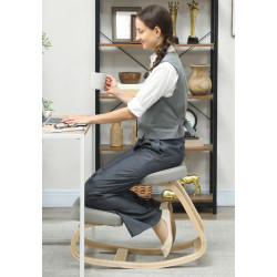 Scaun ergonomic Homcom 921-791V00LG (Grey/Birch) Thumb