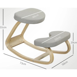 Scaun ergonomic Homcom 921-791V00LG (Grey/Birch) Thumb