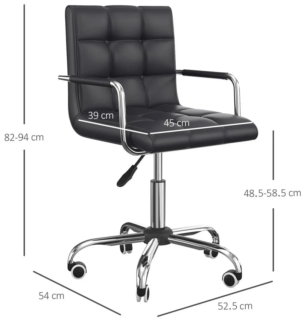 Fotoliu Homcom 02-0697 52x54x94 cn (Black/Chrome) - 3