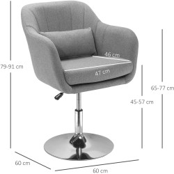 Кресло Homcom 833-757 (Grey/Silver) Thumb