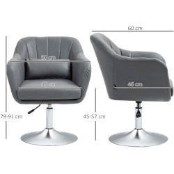 Fotoliu Homcom 833-757V03CG (Grey/Silver) Thumb