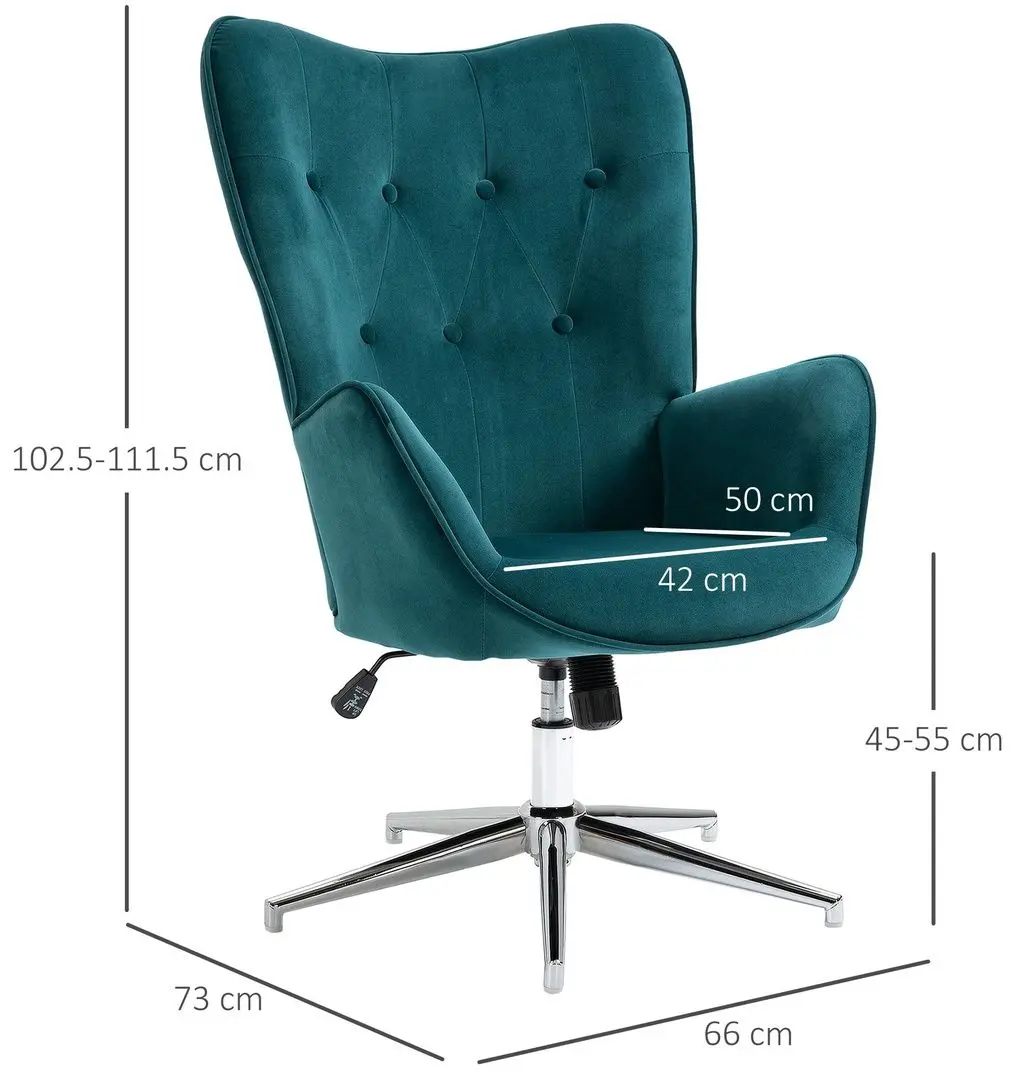 Кресло Homcom 839-453V00BU 66x73x102 (Blue/Chrome) - 2