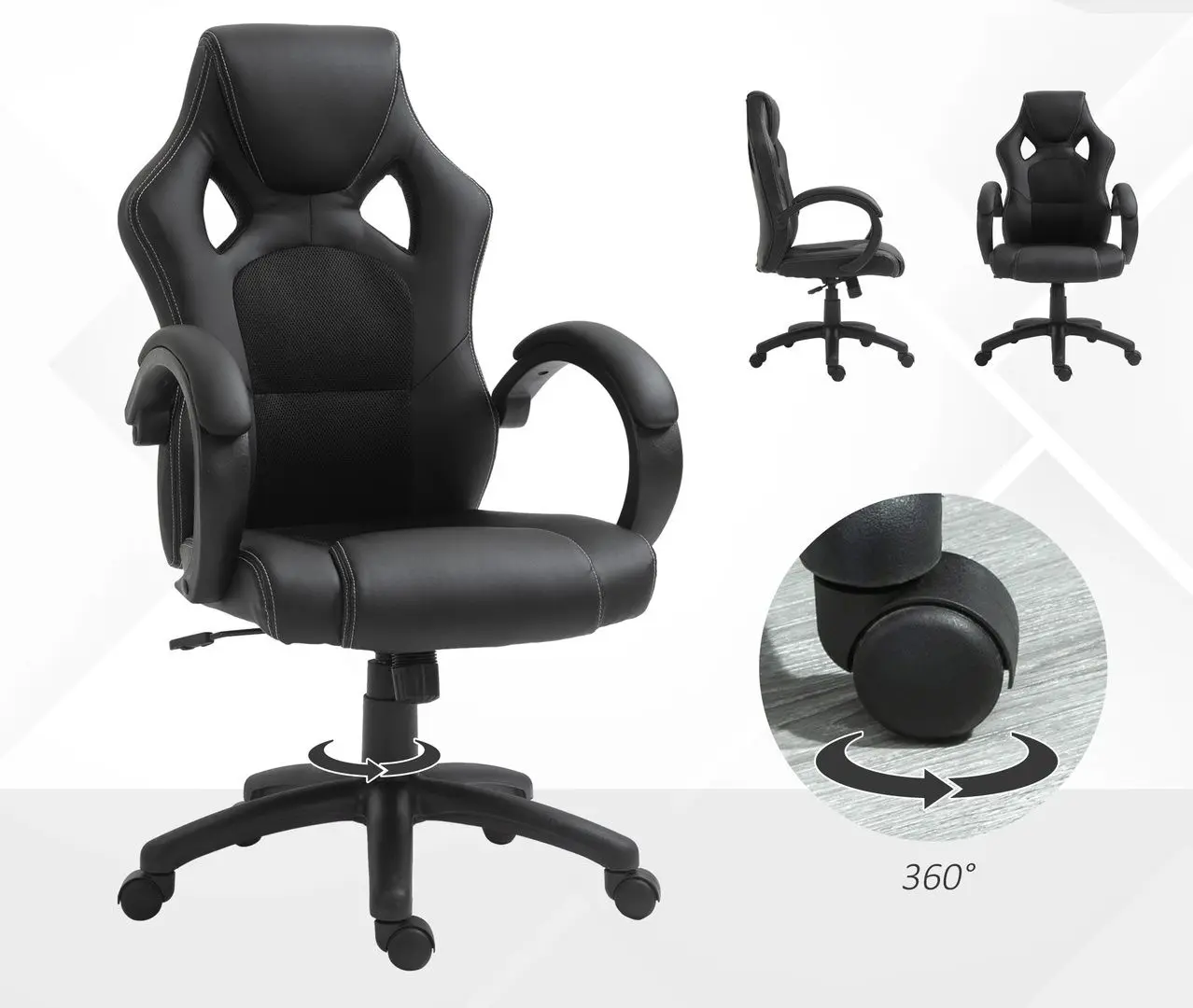 Кресло Homcom A2-0089 71x61x108 cm (Black) - 4