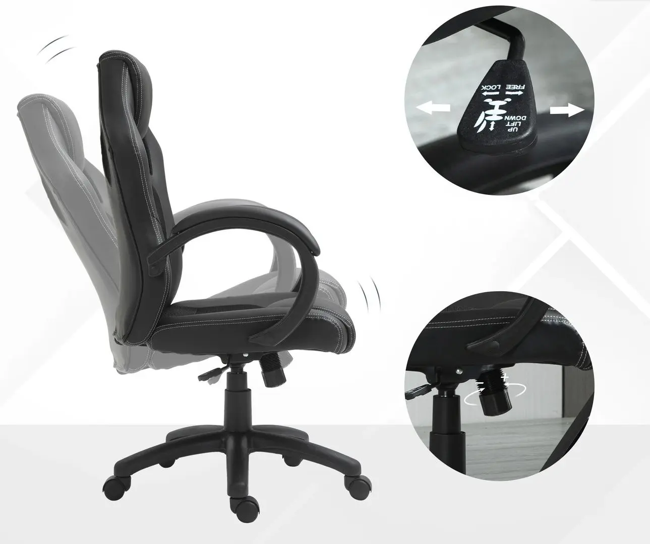 Кресло Homcom A2-0089 71x61x108 cm (Black) - 6