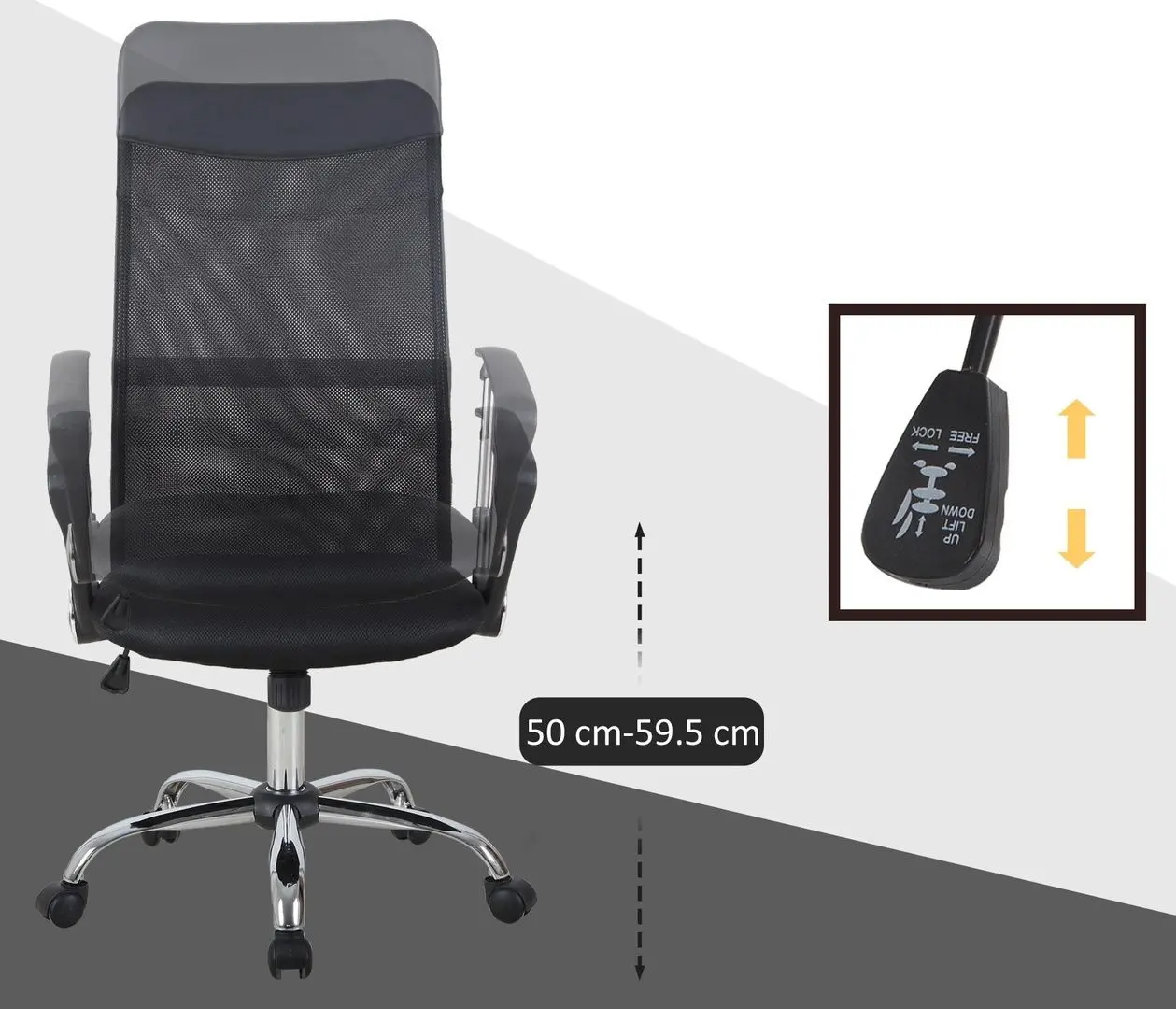 Fotoliu Homcom A2-0093 63x61x119 cm (Black)