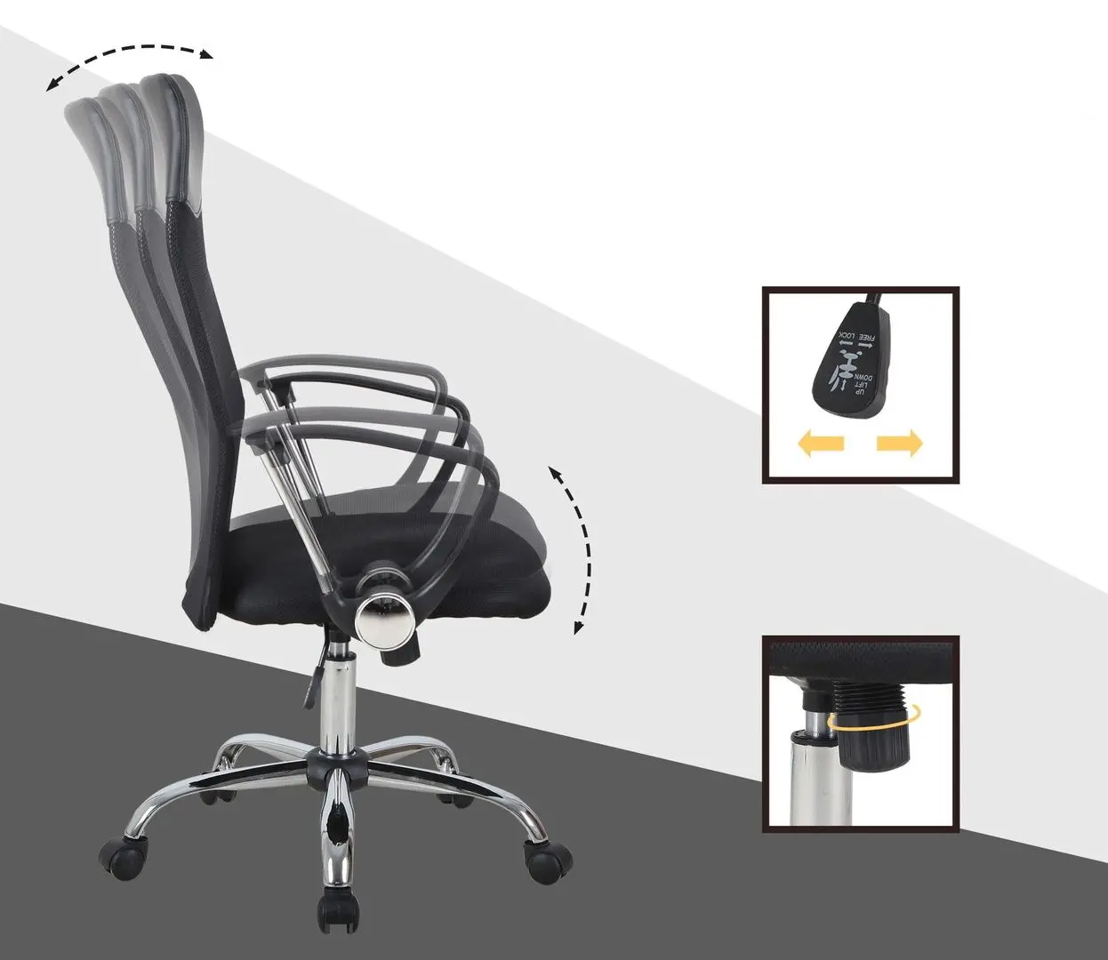 Fotoliu Homcom A2-0093 63x61x119 cm (Black)