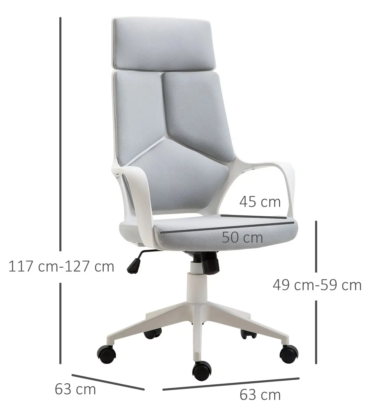 Офисное кресло Homcom 921-071 (Grey/White) - 3