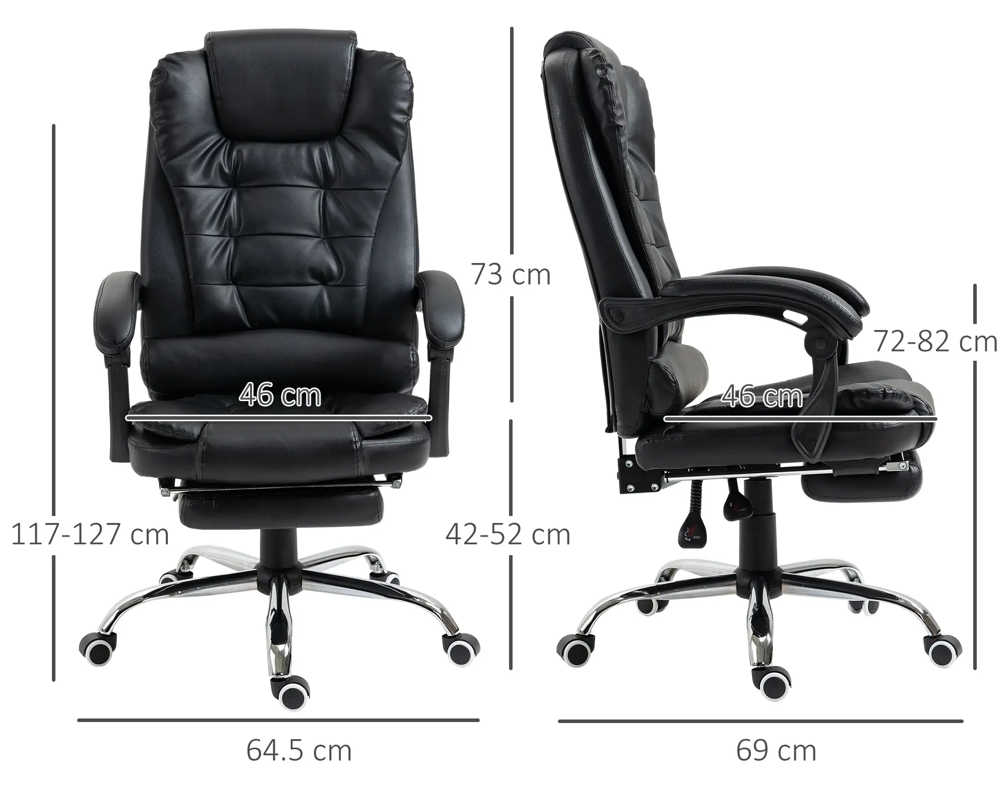 Офисное кресло Homcom 921-083V01BK (Black) - 3