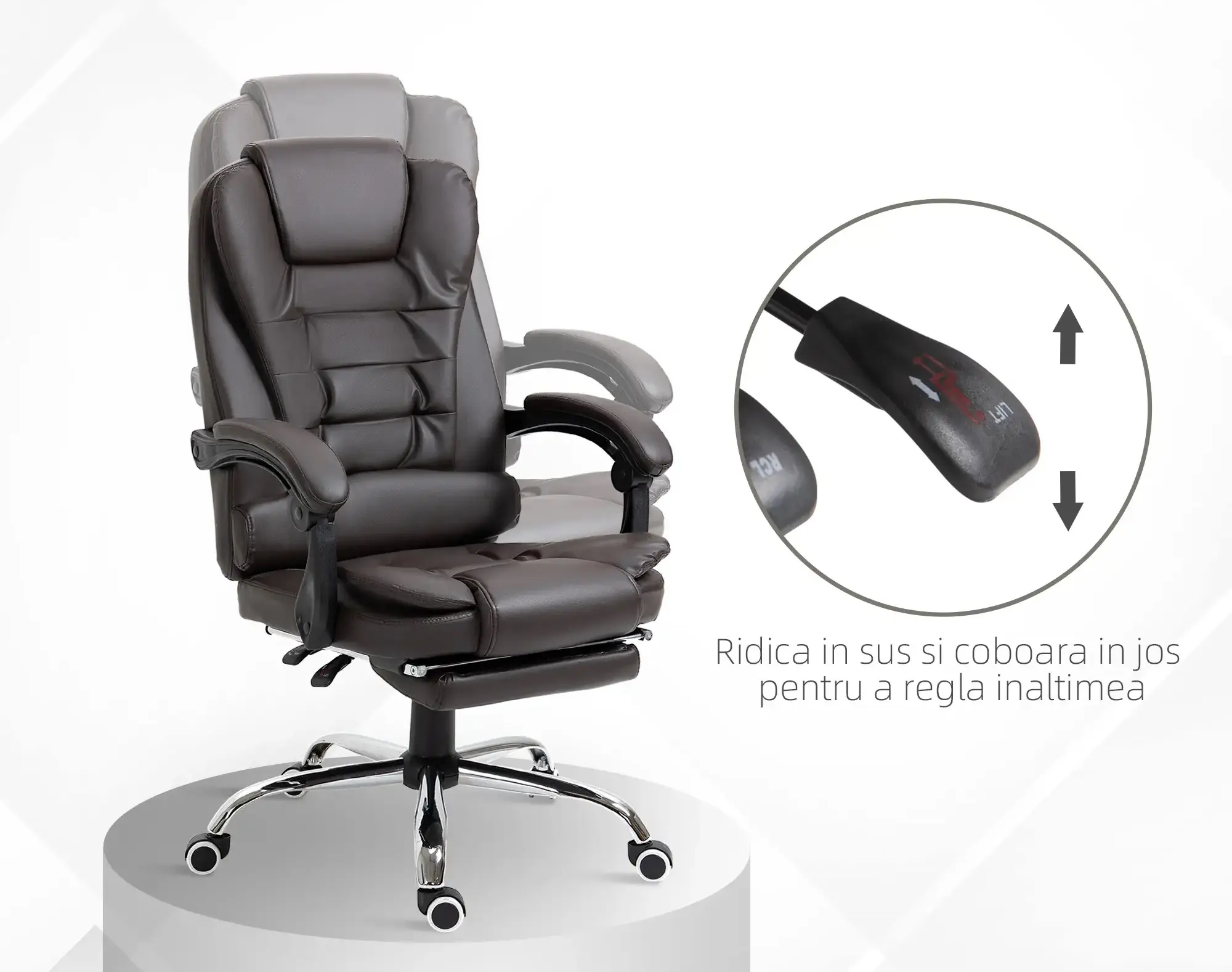 Fotoliu de birou Homcom 921-083V01CF (Brown) - 5