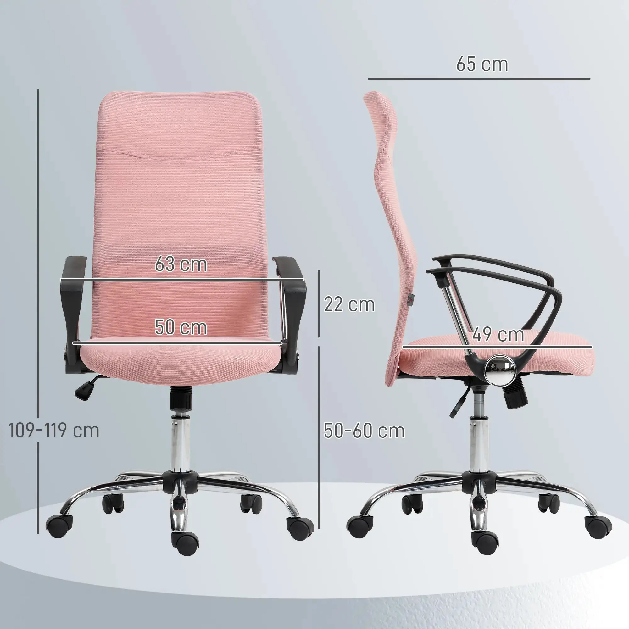Fotoliu de birou Homcom 921-394V00PK (Pink) - 4