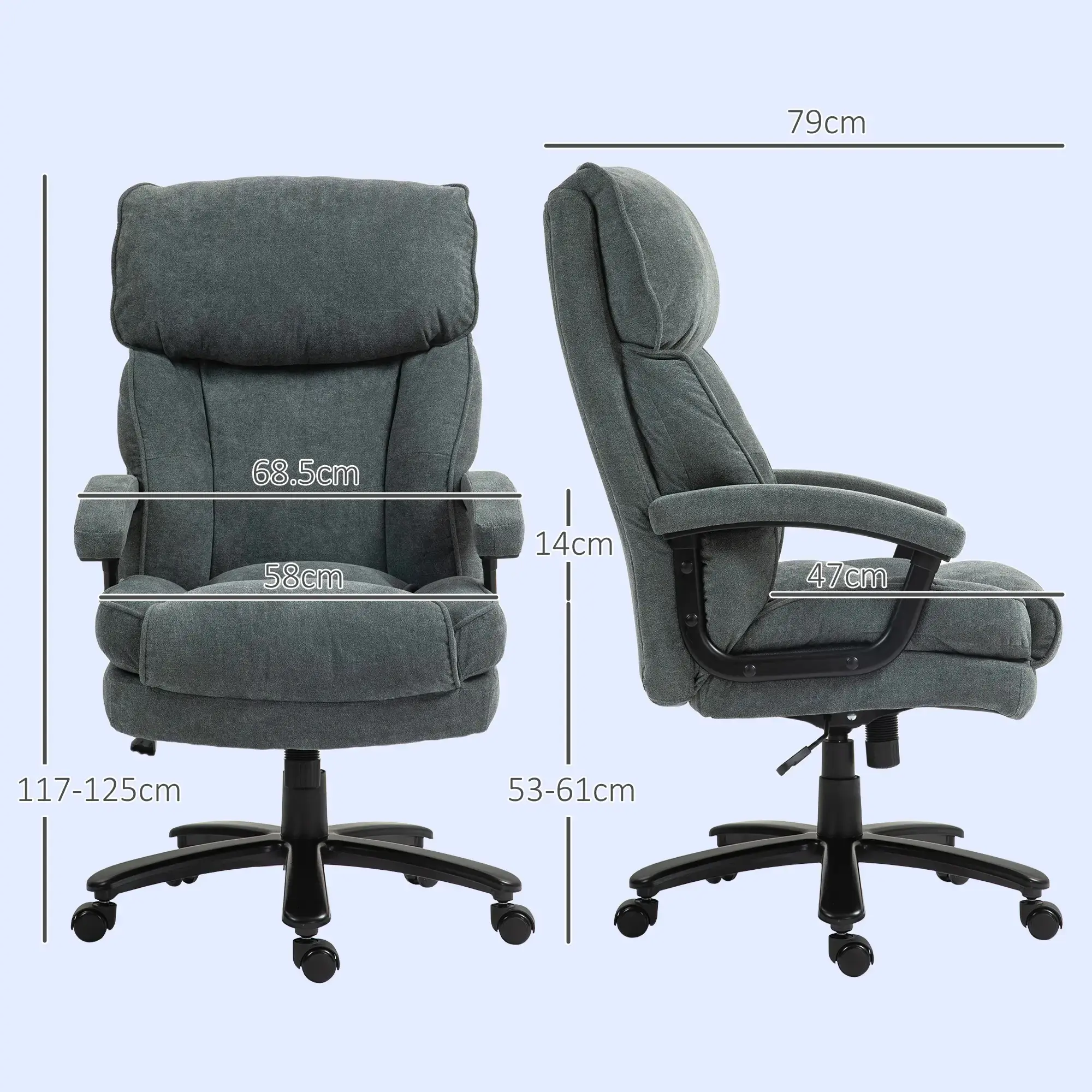 Fotoliu de birou Homcom 921-742V00GY (Grey) - 4