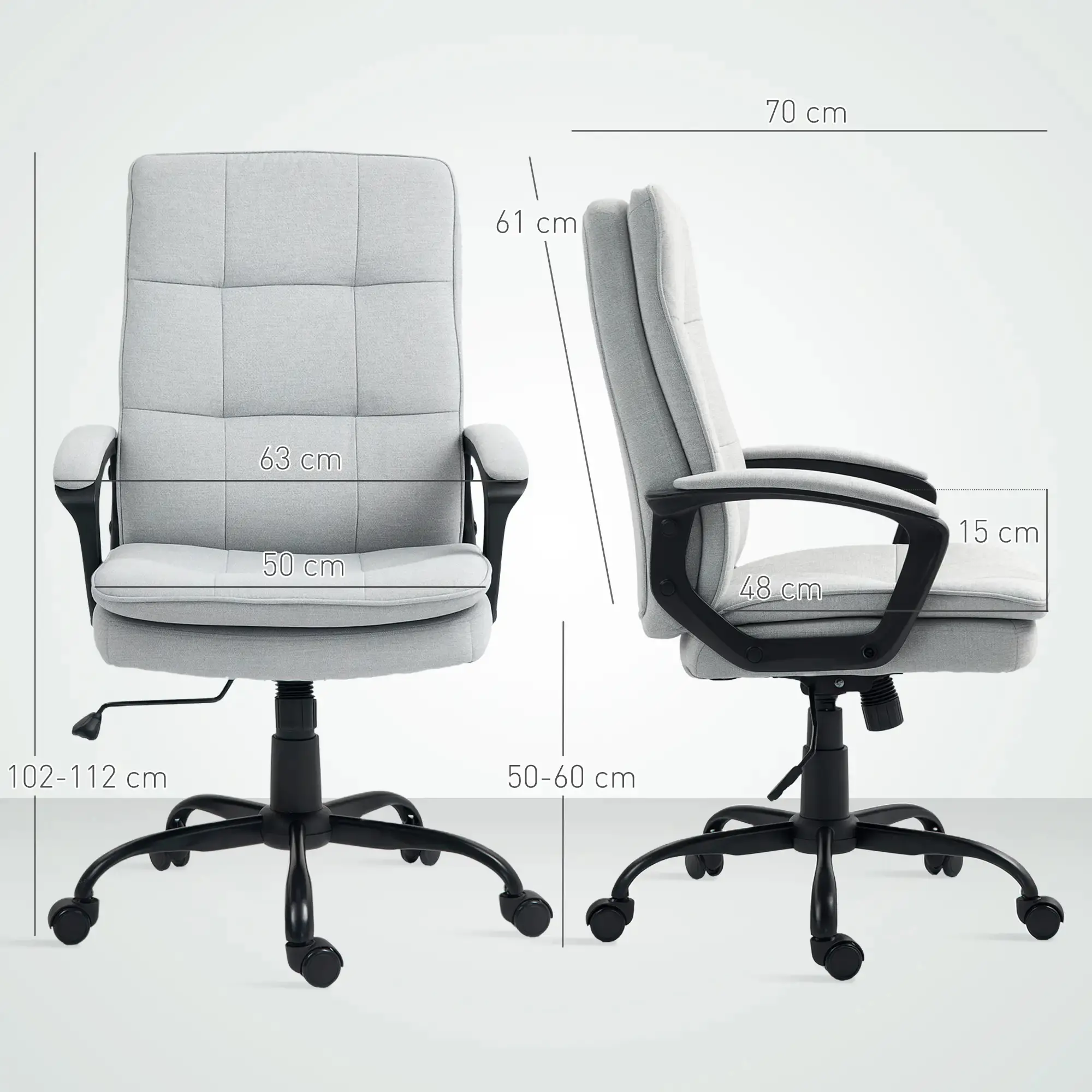 Fotoliu de birou Homcom 921-793V00GY (Grey) - 3