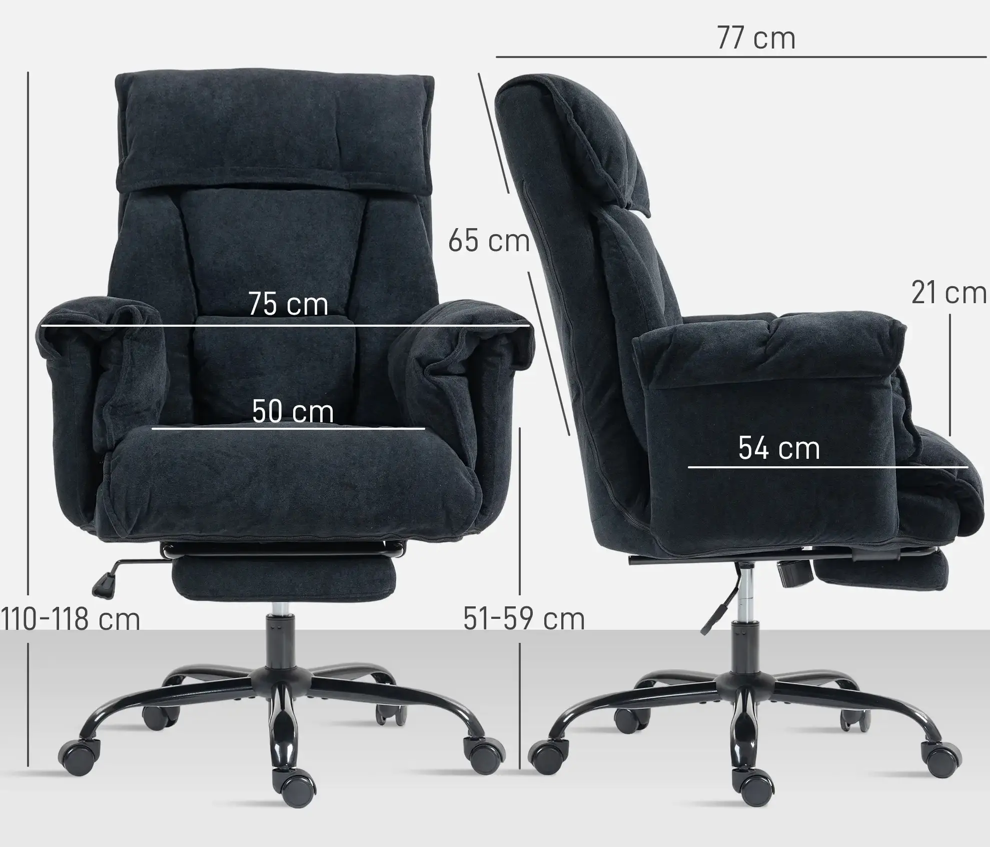 Офисное кресло Homcom 921-880V00BK (Black) - 3