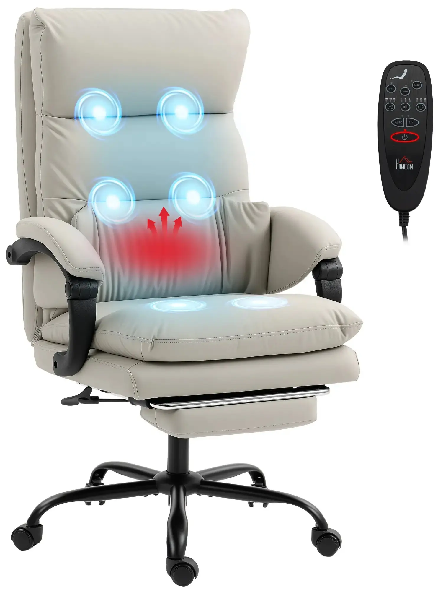 Офисное кресло Homcom 921-913V90LG (Light Grey) - 3