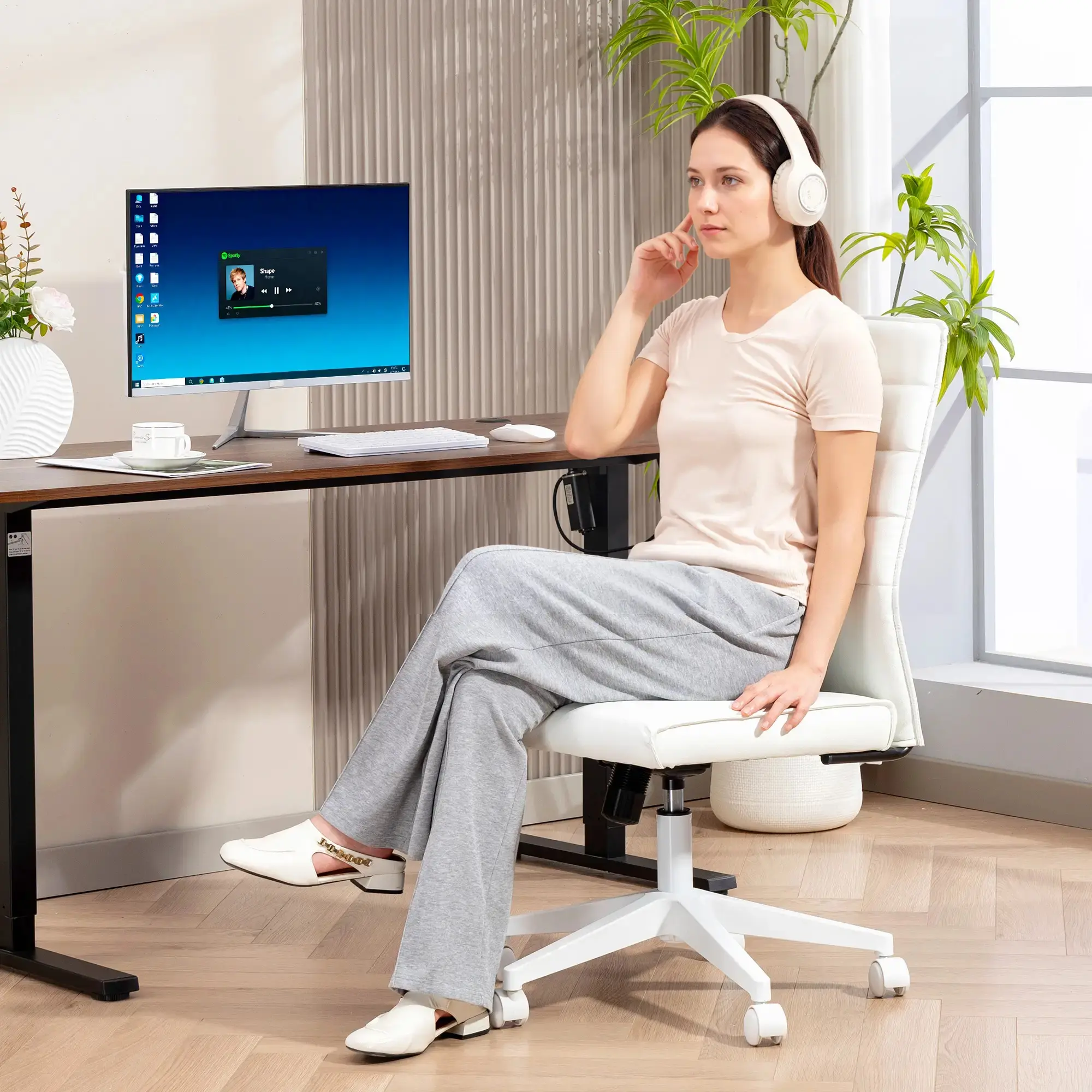 Офисное кресло Homcom 921-915V00WT (White) - 4