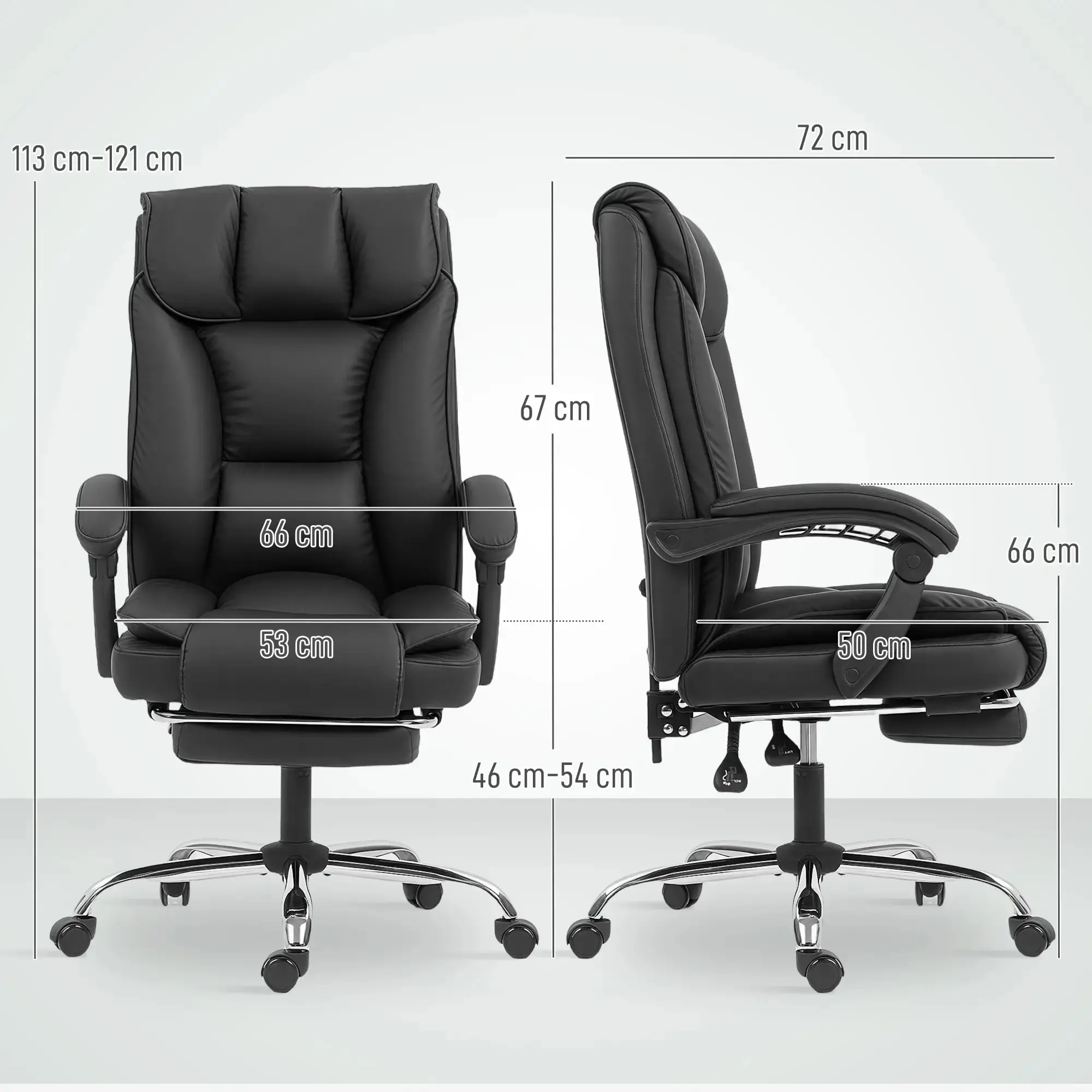 Fotoliu de birou Homcom 921-933V00BK (Black) - 4