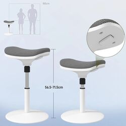 Scaun Homcom 921-708V00GY 41x71 cm (Grey/White) Thumb