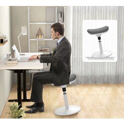 Scaun Homcom 921-708V00GY 41x71 cm (Grey/White) Thumb