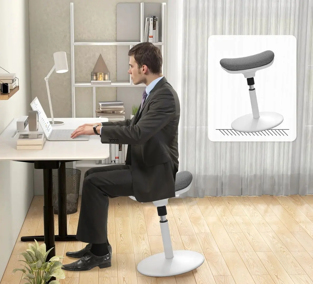 Scaun Homcom 921-708V00GY 41x71 cm (Grey/White)