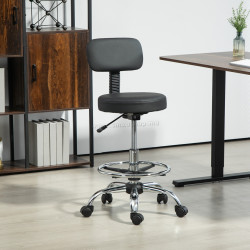 Taburet Homcom 921-822V00BK (Black/Silver)