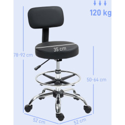 Taburet Homcom 921-822V00BK (Black/Silver) Thumb