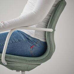 Fotoliu Ikea Langfjall/Gunnared cu braţe (Gunnared Verde-gri/Alb) Thumb