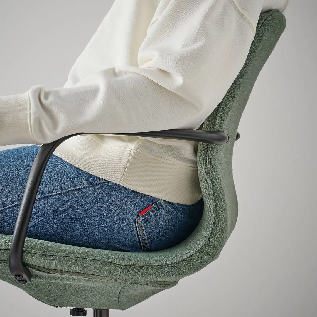 Fotoliu Ikea Langfjall cu braţe (Gunnared Verde-Gri/Negru)