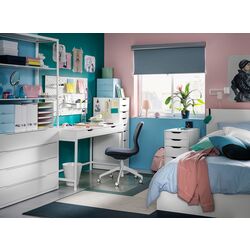 Fotoliu Ikea Langfjall rotativ (Gunnared Gri Inchis/Alb) Thumb