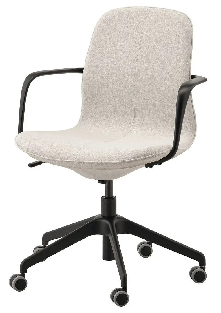 Fotoliu Ikea Langfjall rotativ cu brate (Gunnared Bej/Negru)