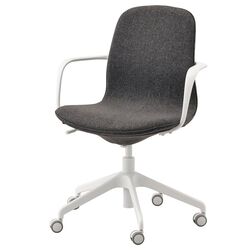 Fotoliu Ikea Langfjall rotativ cu brate (Gri inchis/Alb)