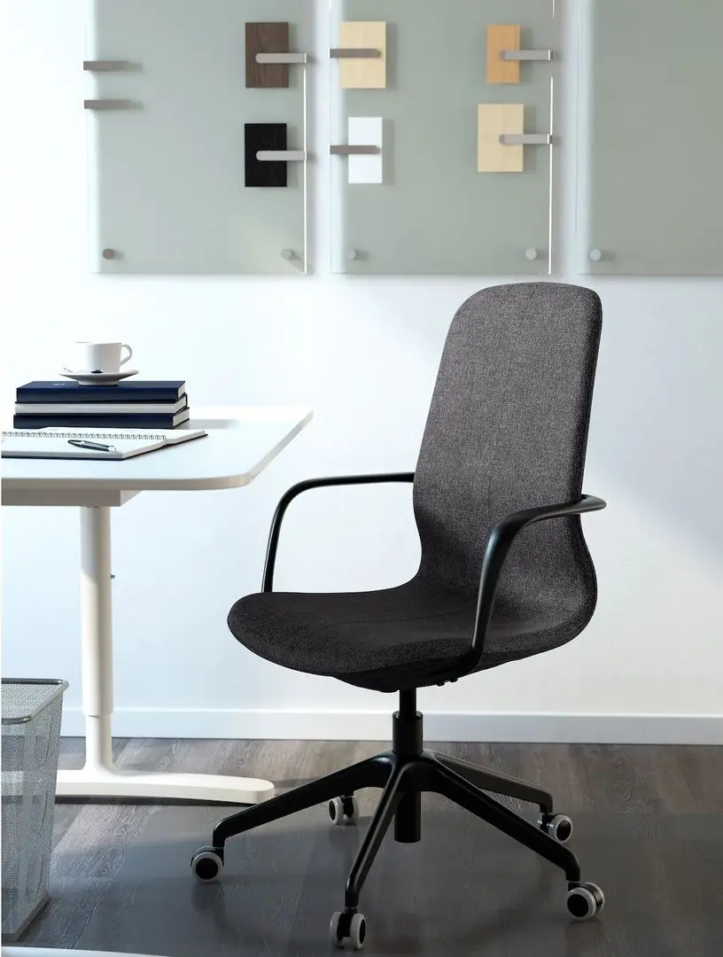 Fotoliu Ikea Langfjall/Gunnared (Gri inchis/Negru)