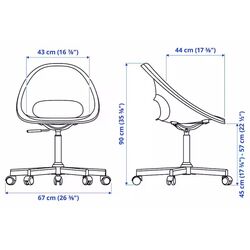 Fotoliu Ikea Loberget/Malskar rotativ (Alb/Negru) Thumb
