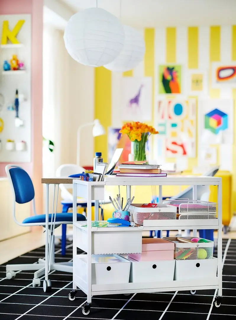 Fotoliu Ikea Orfjall (Alb/Vissle Albastru)