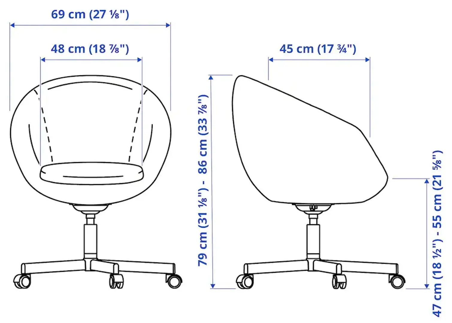 Fotoliu Ikea Skruvsta/Vissle (Gri)