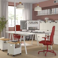 Кресло Ikea Smorkull/Grasnas с подлокотниками (Красный) Thumb