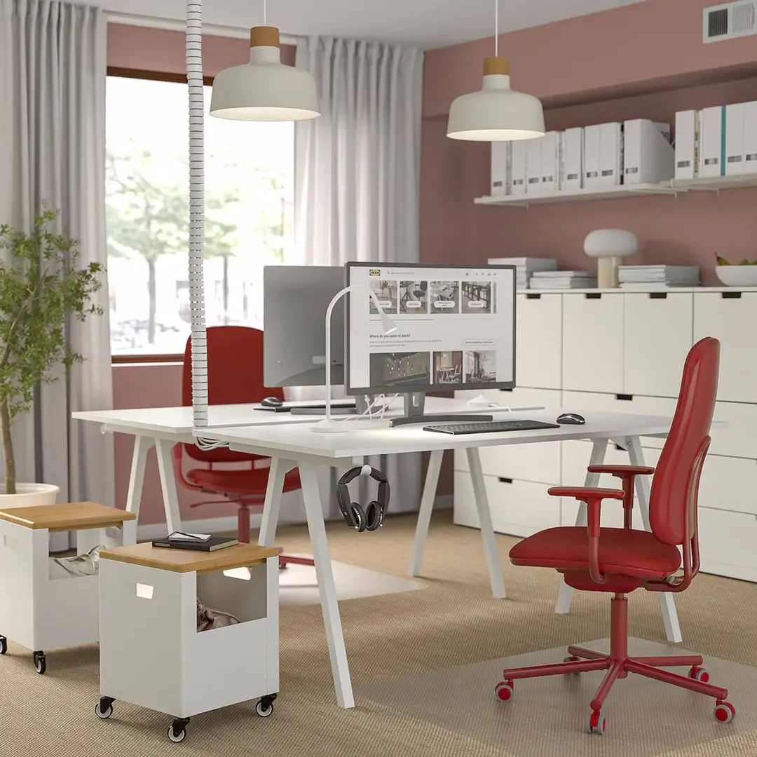 Кресло Ikea Smorkull/Grasnas с подлокотниками (Красный)