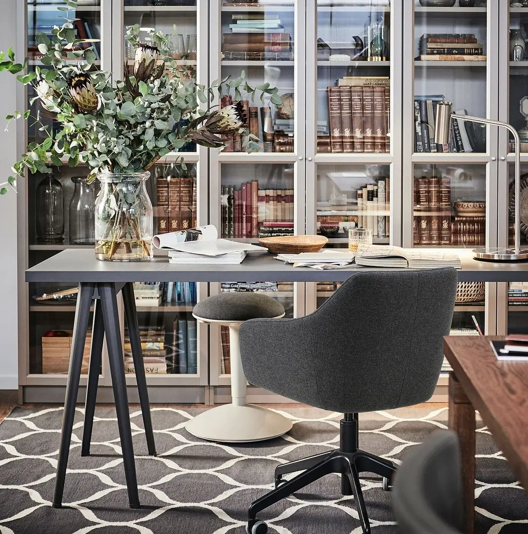 Fotoliu Ikea Tossberg/Langfjall/Gunnared (Gri inchis/Negru)