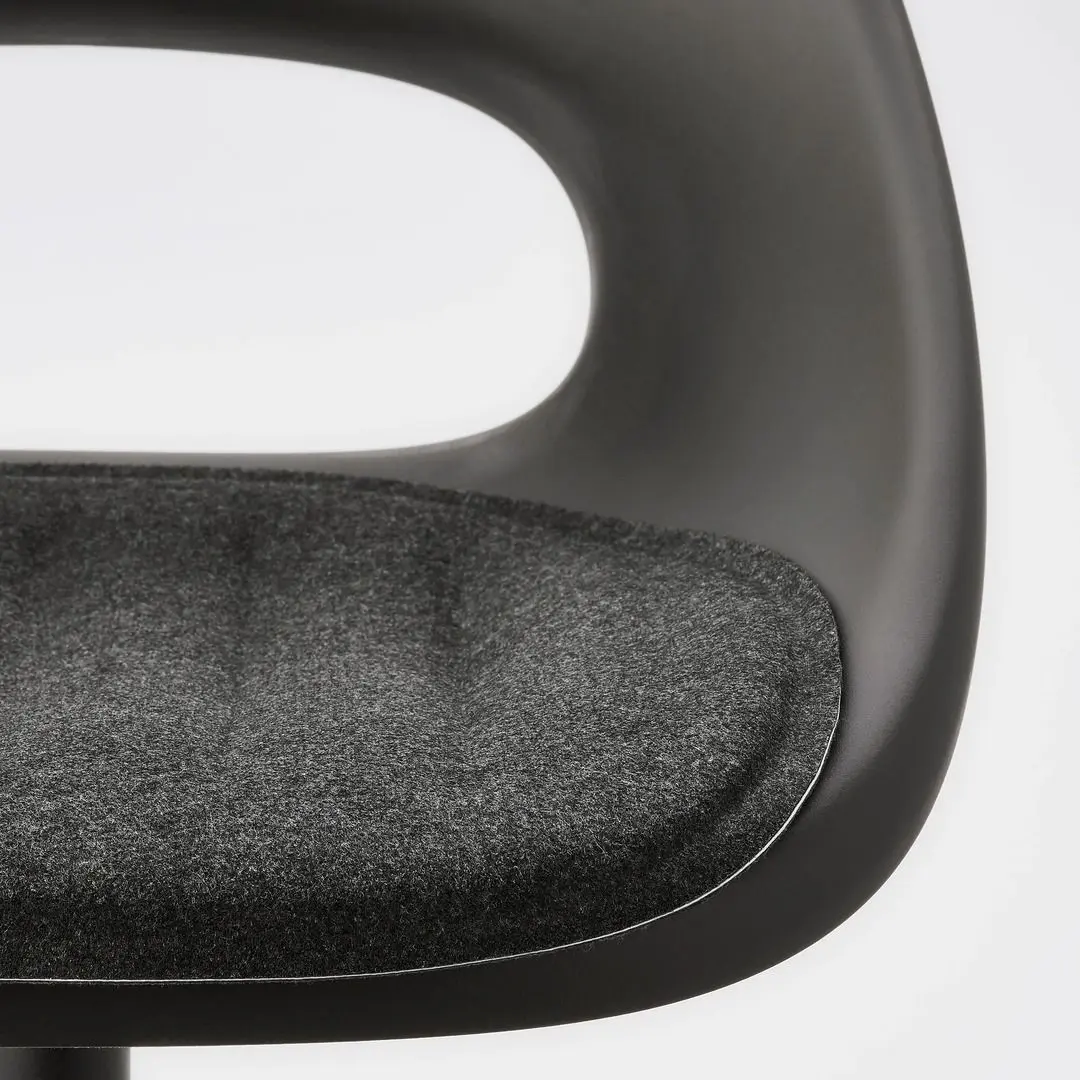 Fotoliu rotativ Ikea Eldberget/Malskar cu perna (Negru/Gri inchis) - 2